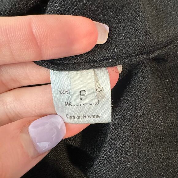 ULLA JOHNSON 100% Alpaca Rosa Fringe Shoulder Sweater Crew Neck, Black - Picture 7 of 8